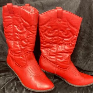 Scarlet Embroidered Heeled Boots